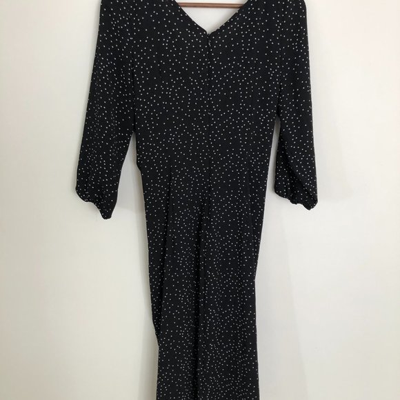 Zara - Black Polkadot Ruched Tie Dress - Picture 2 of 2